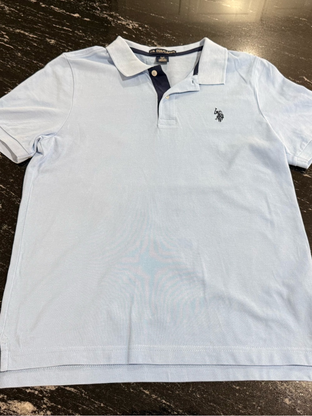 U.S. Polo Assn Polo Shirt Boys 18 Light Blue 100% Cotton Embroidered Logo